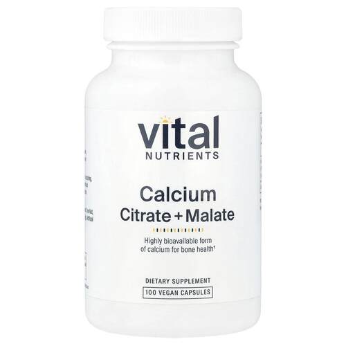 Vital Nutrients,柠檬/苹果酸钙，300 毫克，100 粒全素胶囊（每