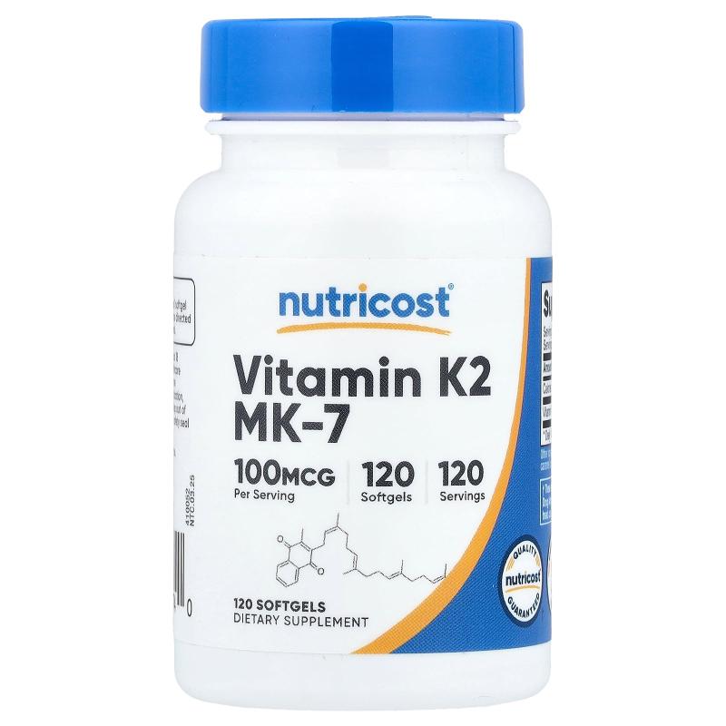 Nutricost,Vitamin K2 MK-7, 100 mcg, 120 Softgels图片