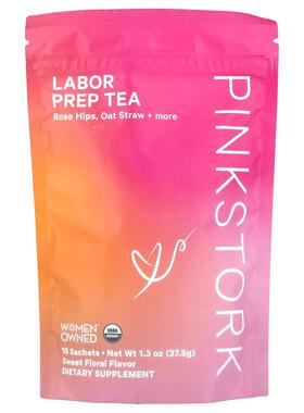 Pink Stork,Labor Prep 茶，甜美花香，15 袋，1.3 盎司（37.5 克