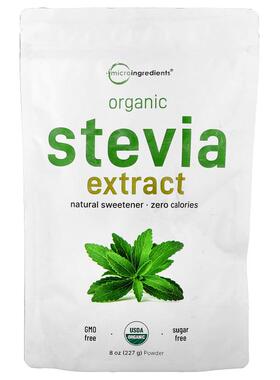 Micro Ingredients,有机甜叶菊提取物，8 盎司（227 克）