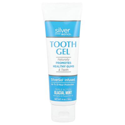 American Biotech Labs,Silver Biotics®，洁牙凝胶，冰川薄荷味4
