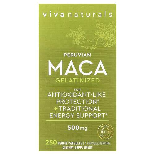 Viva Naturals,糊化秘鲁玛卡，500 毫克，250 粒素食胶囊