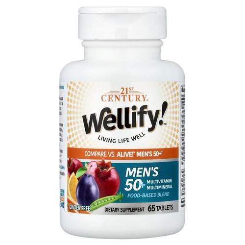 21世纪,Wellify，50 岁以上男性复合维生素 - 复合矿物质，65 片