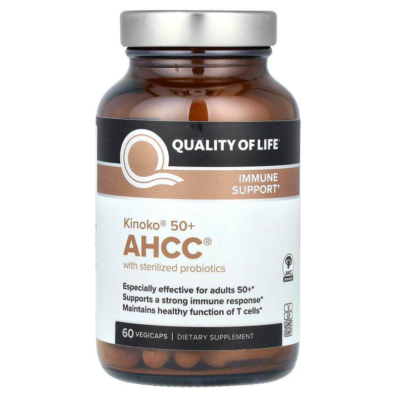 Quality of Life,Kinoko 50+ AHCC 含灭火益生菌，60 粒素食胶囊