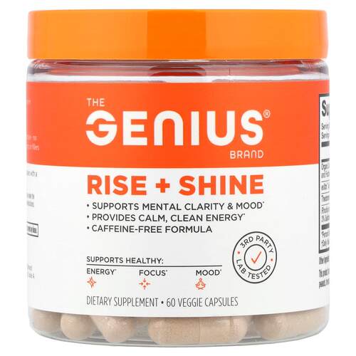The Genius Brand,Rise + Shine, 60 Veggie Capsules