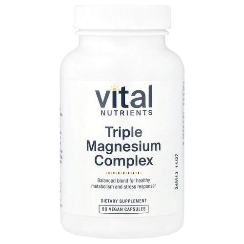Vital Nutrients,三重镁复合物，500 毫克，90 粒全素胶囊（每粒
