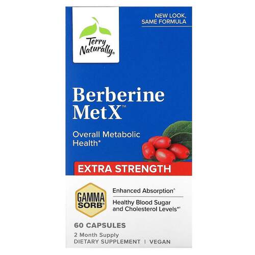 Terry Naturally,Berberine MetX，特强型，250 毫克，60 粒胶囊