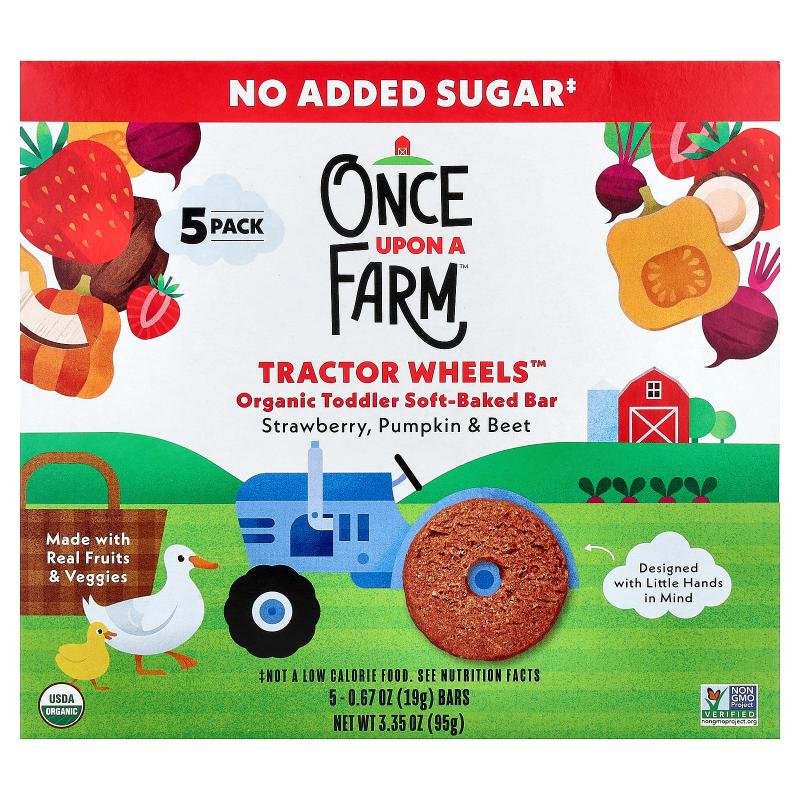Once Upon A Farm,有机幼儿软烤棒，Tractor Wheels&trade;，香蕉、南瓜