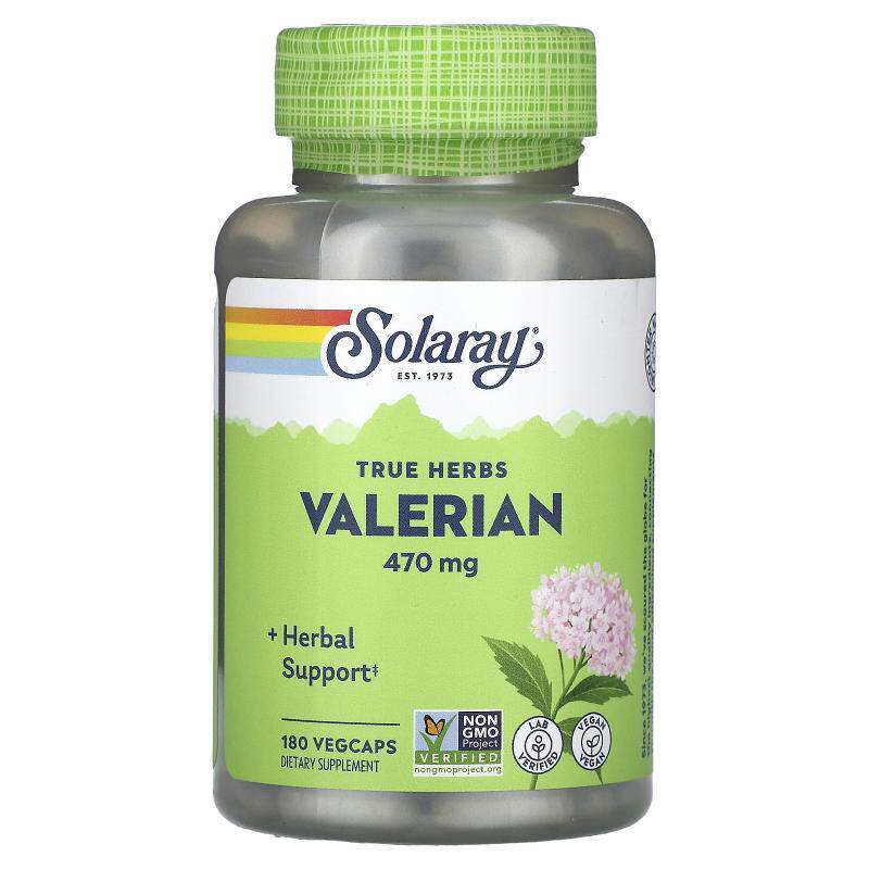 Solaray,真实草本，缬草，470 毫克，180 粒素食胶囊