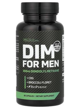 SMNutrition,男士 DIM，300 毫克，60 粒胶囊