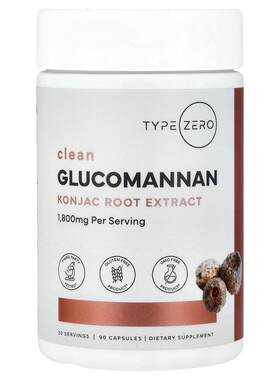 TypeZero,Clean, Glucomannan, 90 Capsules