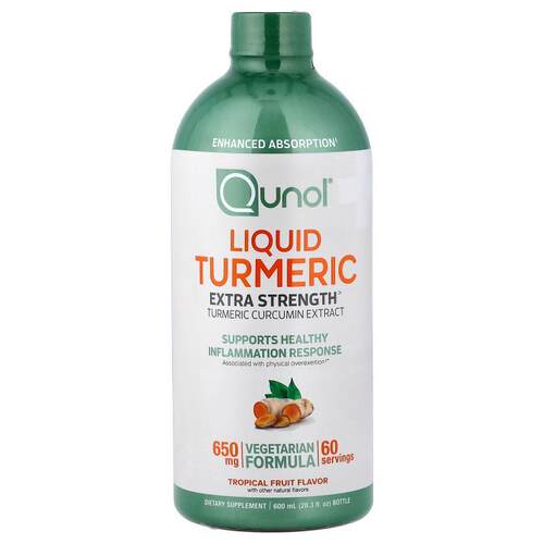Qunol,Liquid Turmeric, Tropical Fruit, 20.3 fl oz (600 ml)