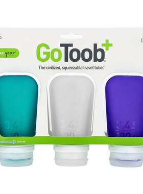 Humangear,GoToob+®, Travel Tube, Large, Clear, Purple & Teal