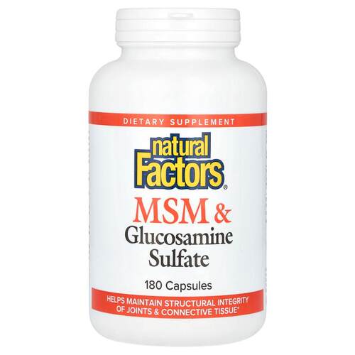 Natural Factors,MSM 和壳糖胺硫酸盐，180 粒胶囊