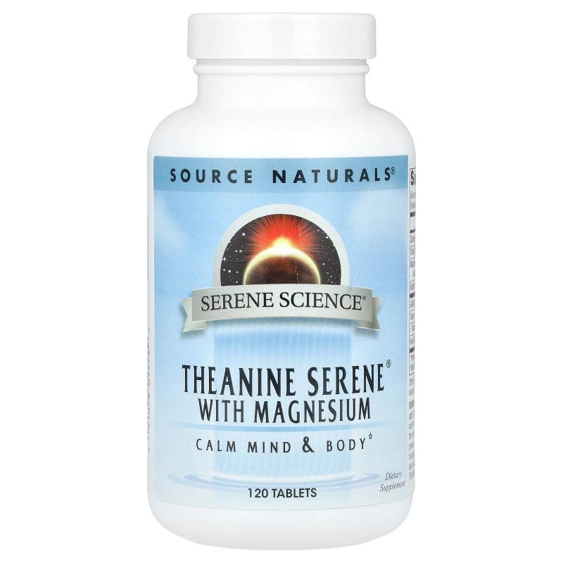 源美,Serene Science®，Theanine Serene®，含镁，120 片