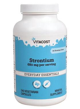 Vitacost,Strontium, 680 mg per serving, 240 Vegetarian Capsu