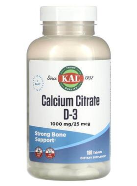 KAL柠檬酸钙D-3骨骼牙齿健康利于钙的利用