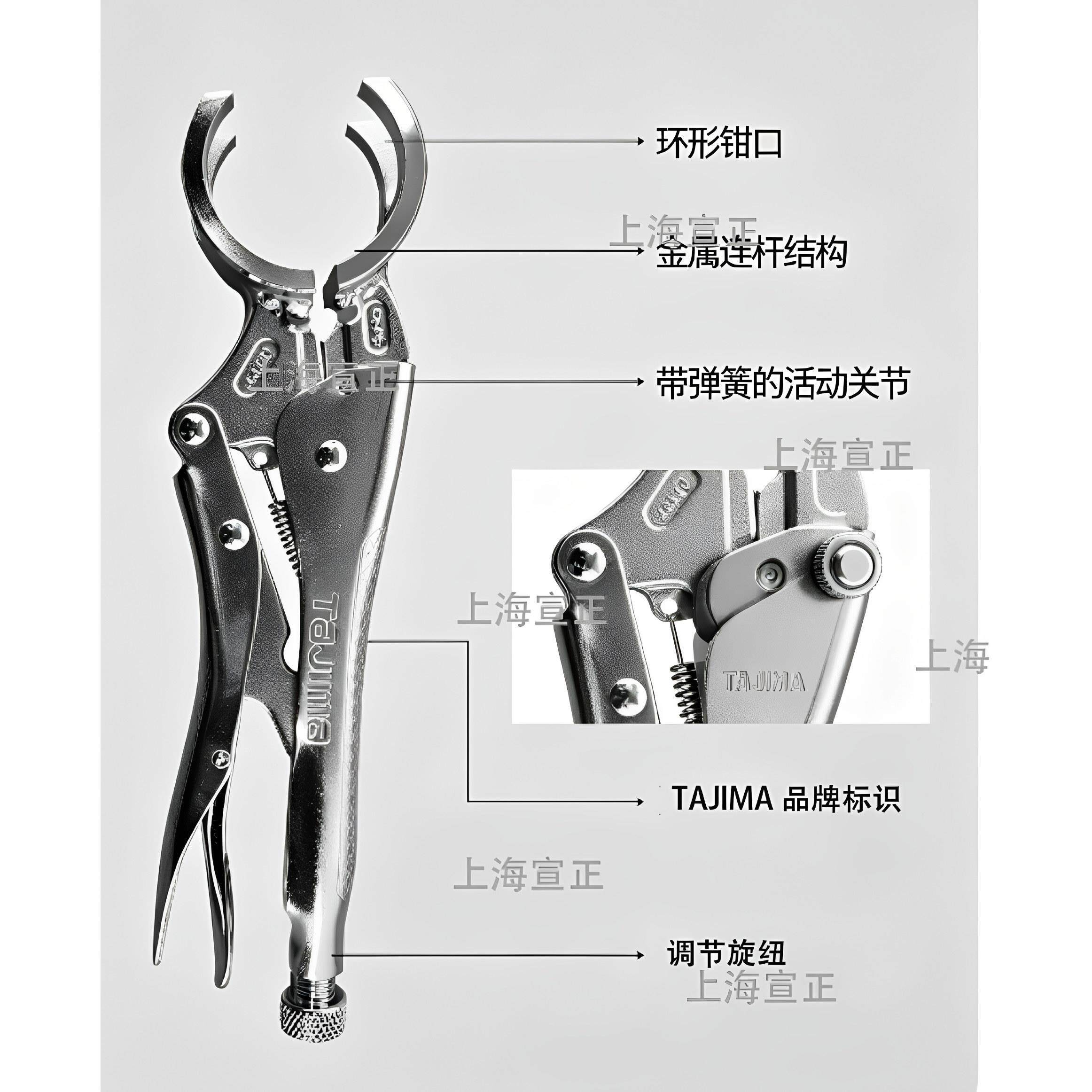 管卡式对口焊工管管对管对点焊夹钳大力钳夹钳子快速多款对器管钳