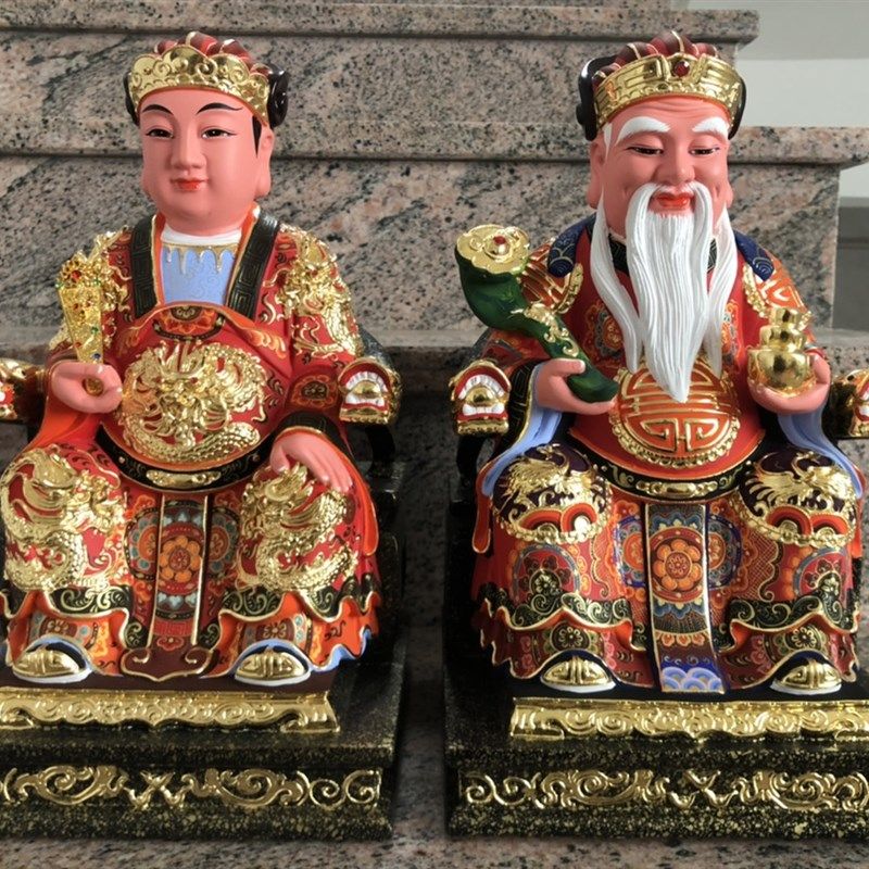 樟木 灶王爷灶君木雕佛像