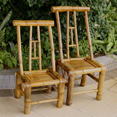 竹椅子靠背椅手工老式竹编藤椅子家用阳台小竹凳竹子椅编织矮凳子