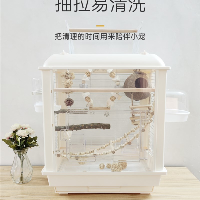 透明亚克力大型生态鸟笼 全景视野宠物鸟笼 玄凤虎皮专用笼