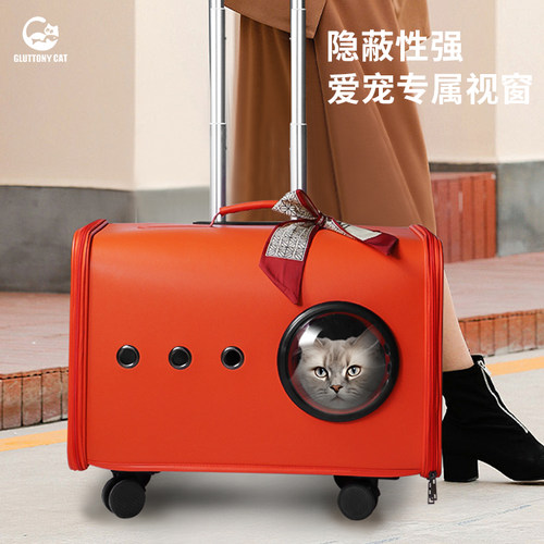 贪吃猫外出可携式宠物拉杆箱高端宠物包包猫包猫咪狗狗航空行李箱