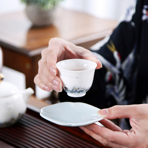 远舍影青瓷杯垫手工茶杯托杯垫茶托防烫功夫茶具茶道零配茶垫家用