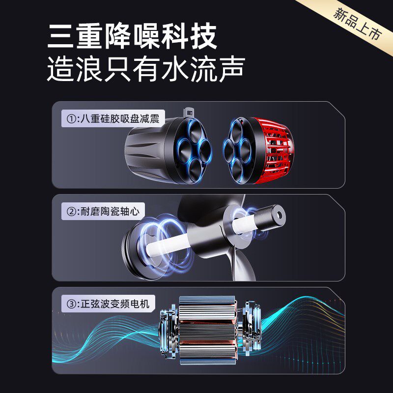 老渔匠鱼缸造浪泵变频静音底部吹粪器冲浪泵溪流缸海缸造浪吹鱼粪