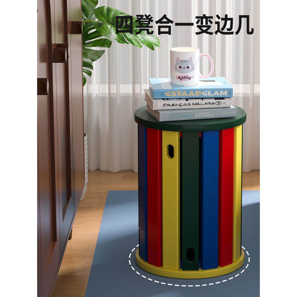 凳实几木圆凳子家用可叠放茶餐桌凳用备凳堆叠组合20251015边几板