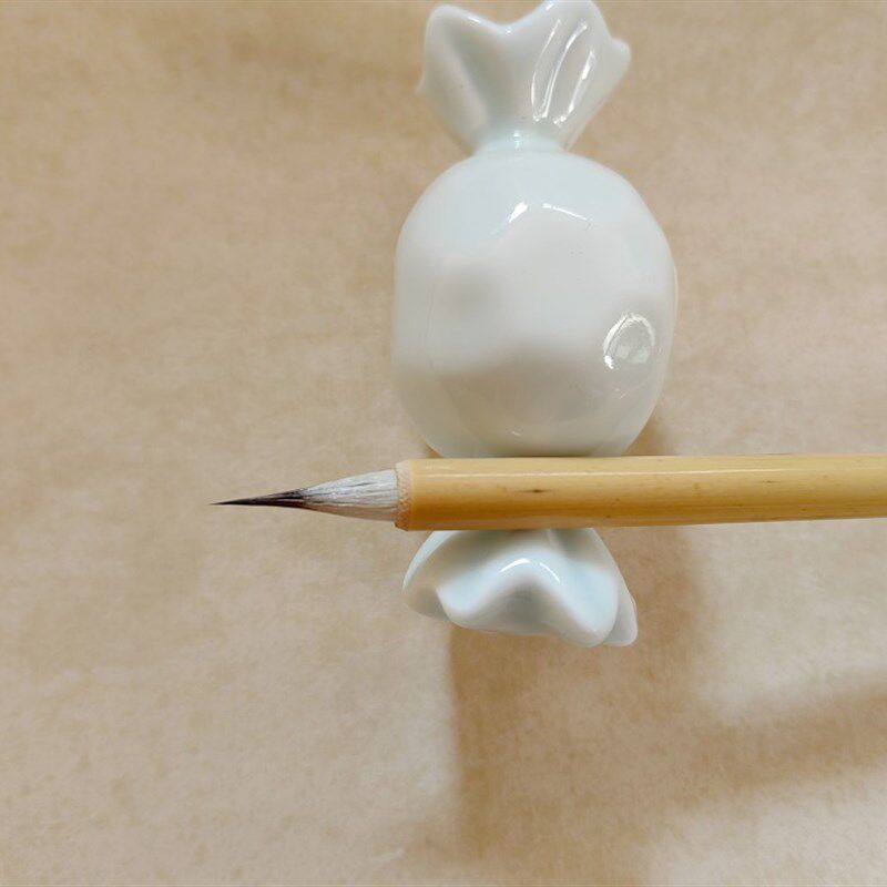吴钩上品黑珍珠工笔画勾线毛笔兔毫国画瘦金体花鸟人物衣纹丝毛