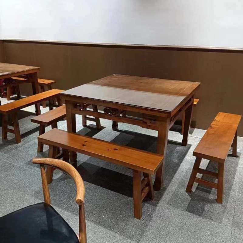 中式实木长凳长条木板凳双人餐桌凳橡胶木茶桌凳酒店木凳复古风