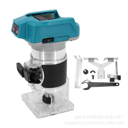 *无刷锂电修边机充电式 木工板开槽工具挖孔雕刻机小锣机电木铣
