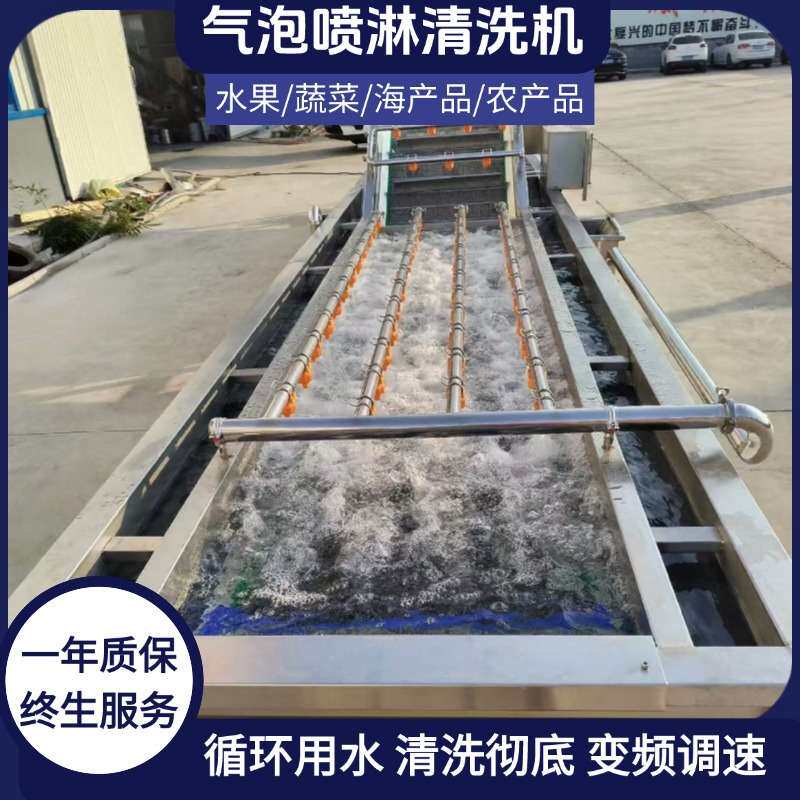 海鲜花椰菜菠菜芹菜韭菜红薯清洗设备大型商用果蔬气泡清洗机