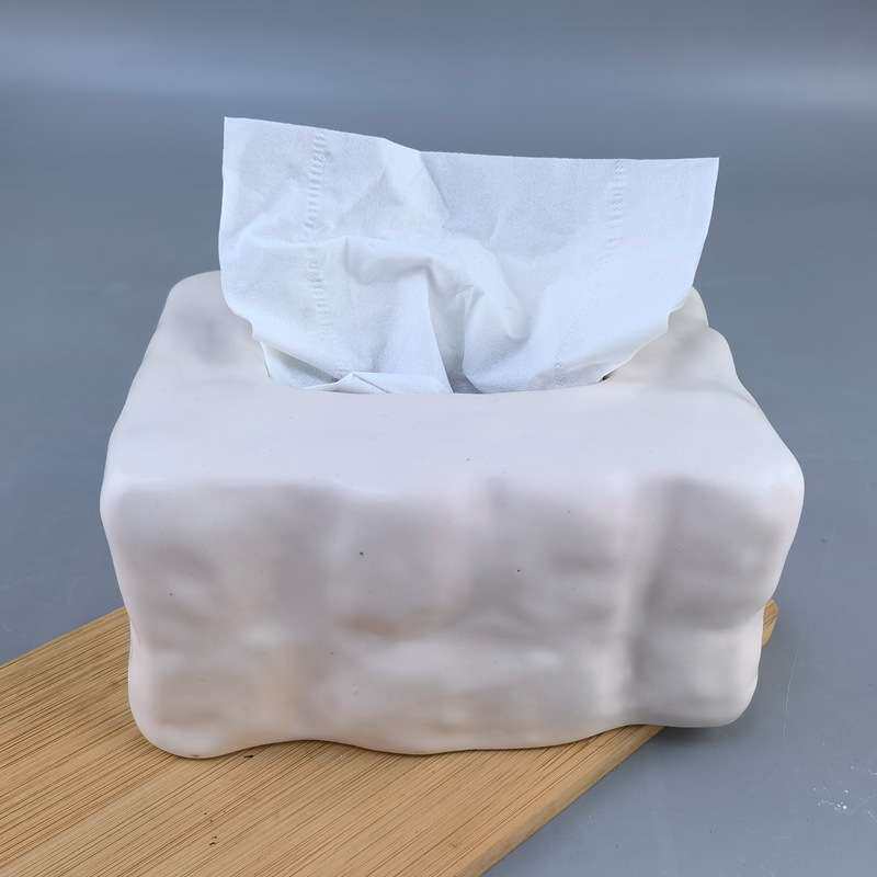 严选贝壳造型餐巾纸巾盒客厅轻奢纸抽盒陶瓷抽纸盒摆件家用创意