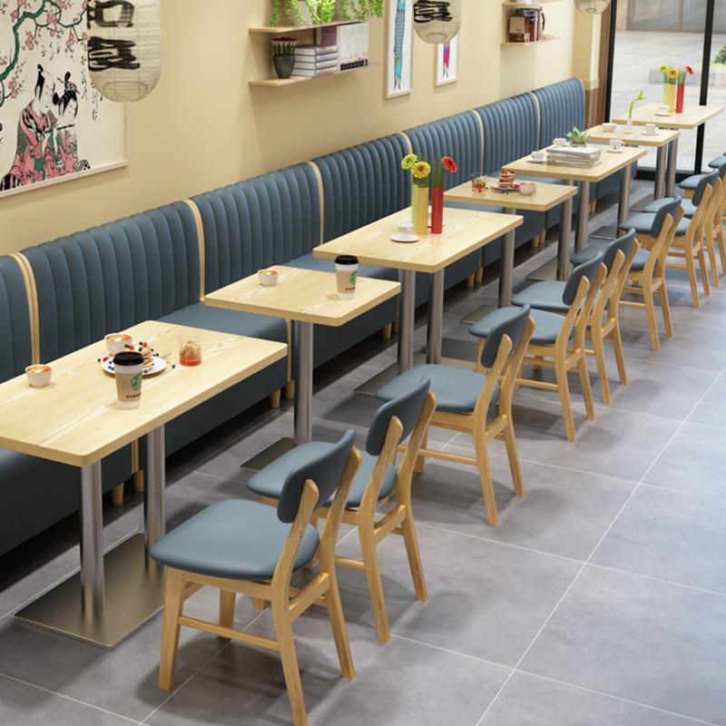 实木靠墙餐厅卡座沙发咖啡西餐厅火锅饭店甜品餐饮奶茶店桌椅组合