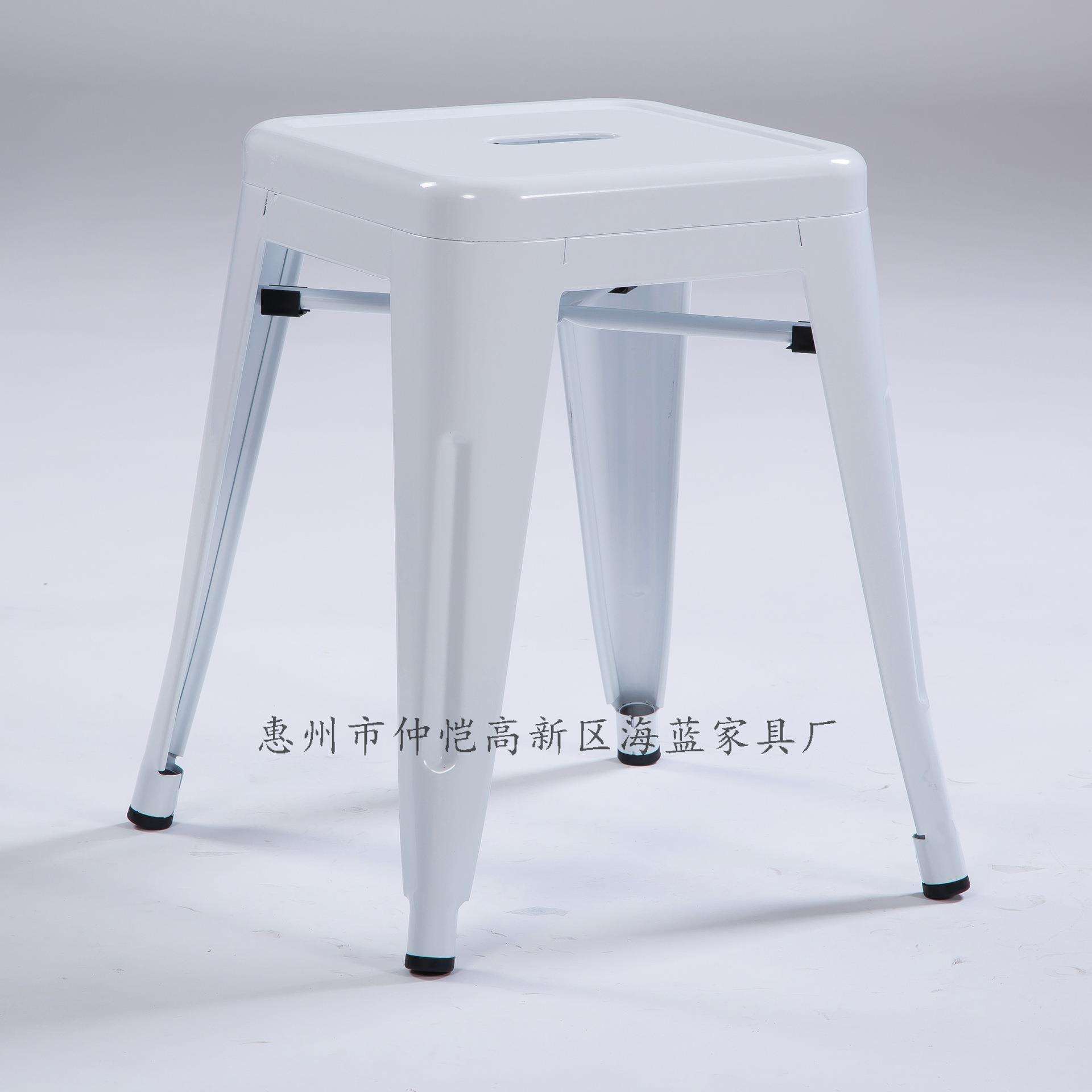 欧式铁皮餐椅等位凳凳子金属椅子户外铁艺复古工业铁皮椅厂家