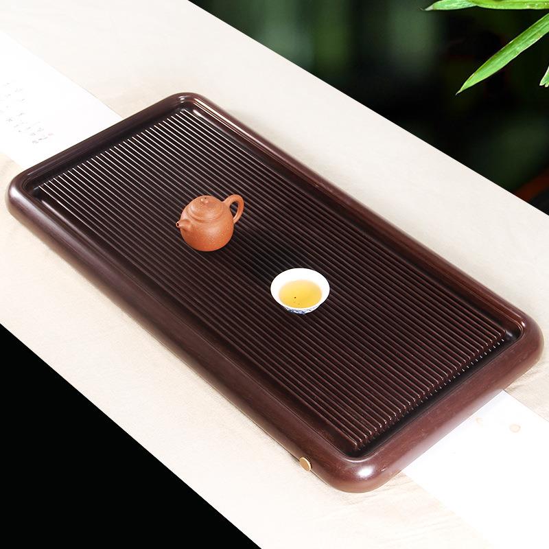 紫檀料圆边电木茶盘实木简约茶盘干泡家用茶台简易储水实用茶盘