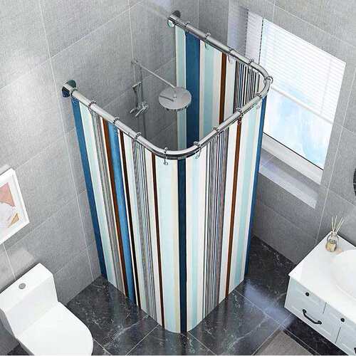 免打孔U型浴帘冬季浴室防水保温保暖圆形洗澡浴罩冬家用加厚浴帐