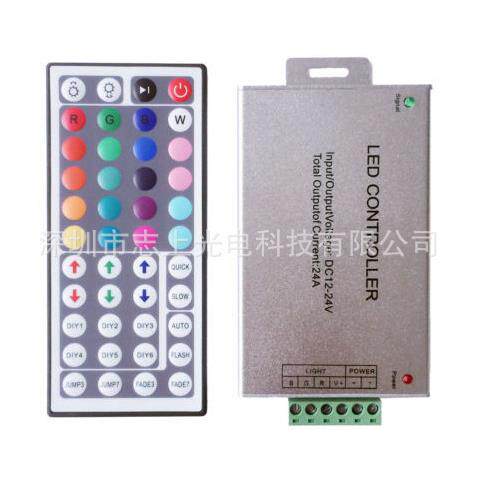 LED控制器红外IR44键控制器RGB灯带灯箱广告牌控制器12V/24V/576W