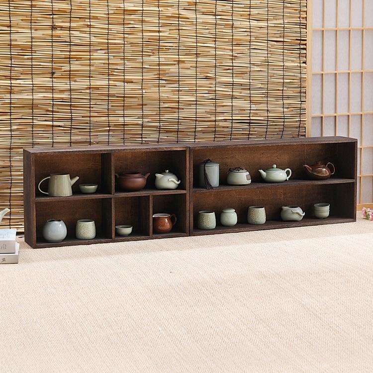实木紫砂壶博古架搁架壁挂茶杯收纳架摆件展示架墙上置物架多宝r*