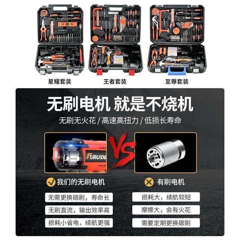 工具箱家用电钻套装多功能五金工具大全电工家庭维修车载拆卸工具