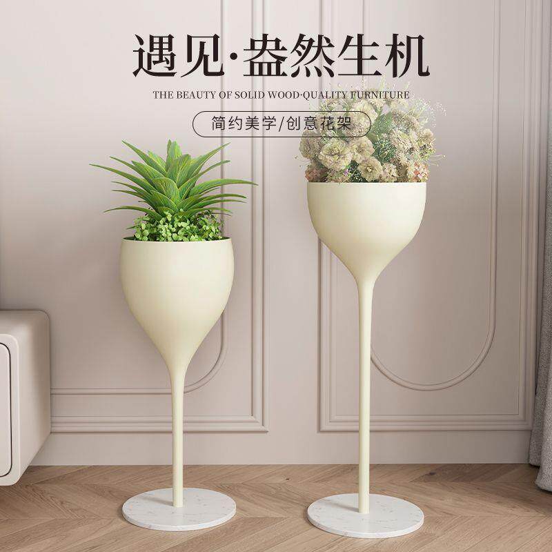 法式奶油风花架子花盆架落地阳台室内装饰架置物架