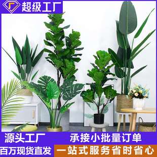 仿真植物旅人蕉盆景北欧大型装饰树散尾葵盆栽室内客厅落地假绿植