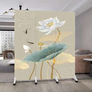 中式家用屏风隔断客厅卧室卫生间进门口遮挡帘办公室简易移动折叠