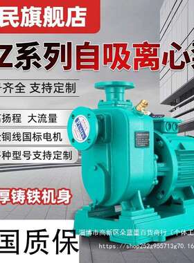 人民BZ管道离心泵380V卧式自吸水泵家用静音高压增压泵上海抽水泵