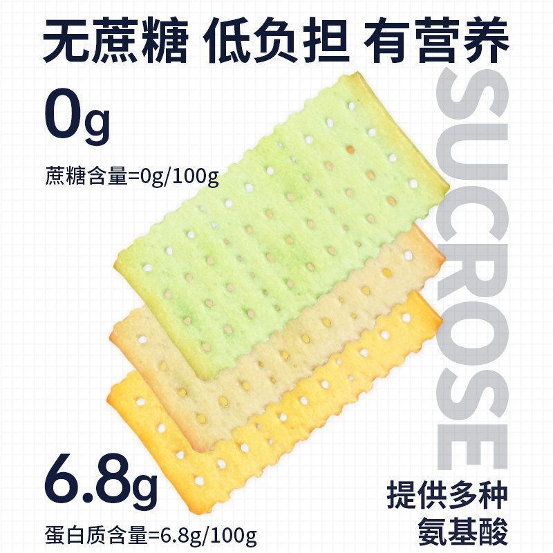 hamu无蔗糖植物苏打梳打饼干早餐代餐咸味休闲零食批发380g