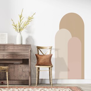 Boho 素客厅卧室背景拱形墙贴纯色几何墙纸自粘艺术防水 arch元
