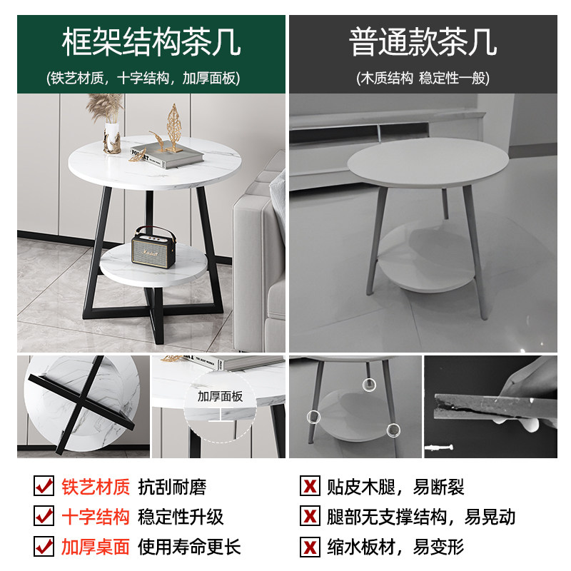 小圆桌沙发边几简约茶几迷你小茶桌轻奢客厅家用简易小户型桌子