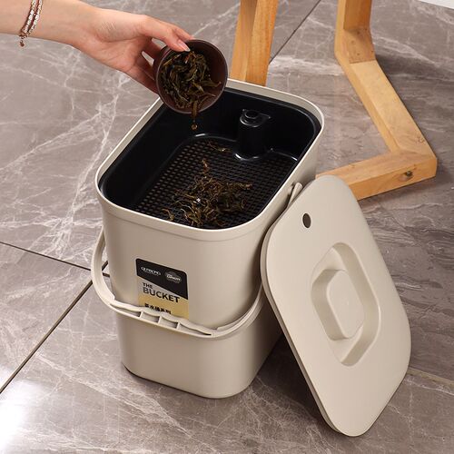茶水桶废茶渣桶茶台带盖茶具配件茶叶过滤茶盘配套茶桶大容量排水