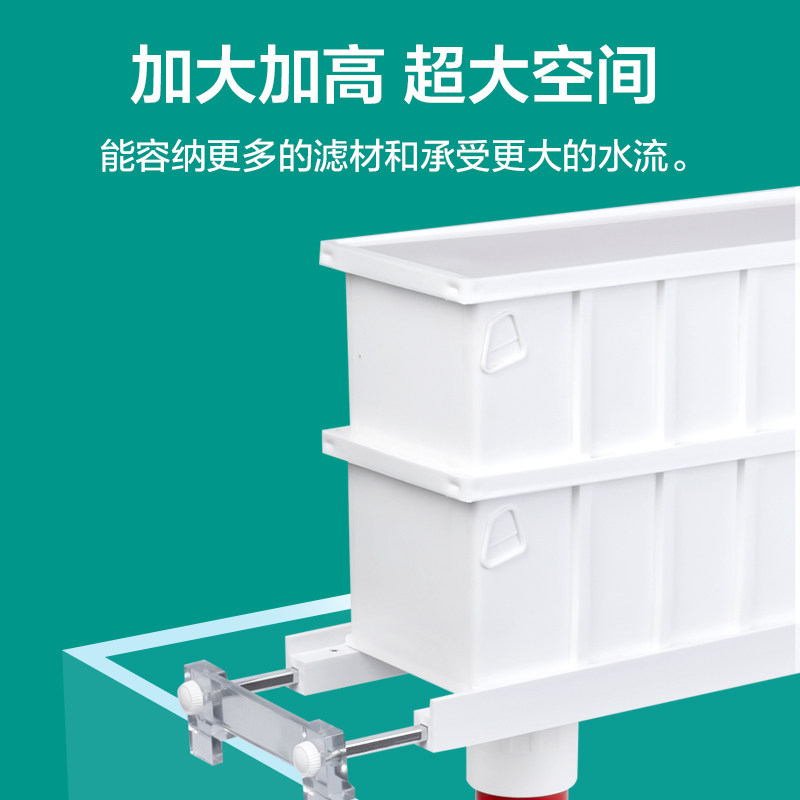 鱼缸过滤器滴流盒过滤盒干湿分离上过滤过滤盒低水位龟缸过滤神器